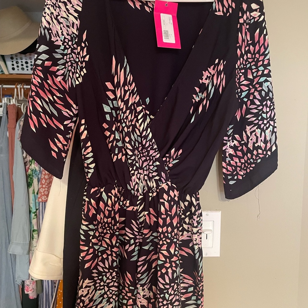 Elegant Navy Floral Women's Romper